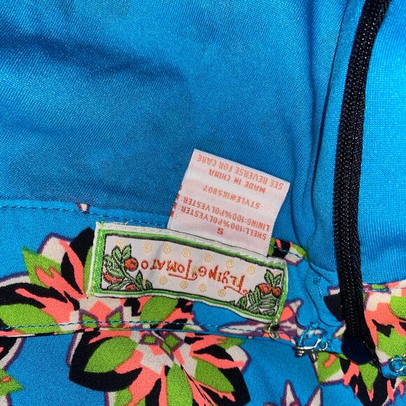 Flying Tomato Blue Neon Floral Print Stretchy Mini Skirt Women's Size Small - Picture 7 of 7